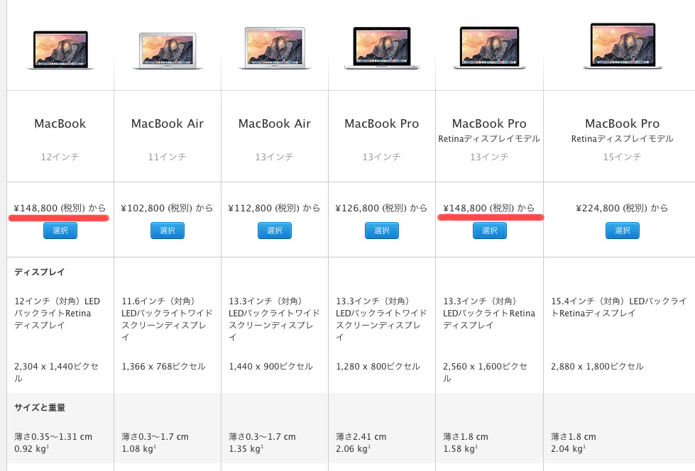 macbook比較表